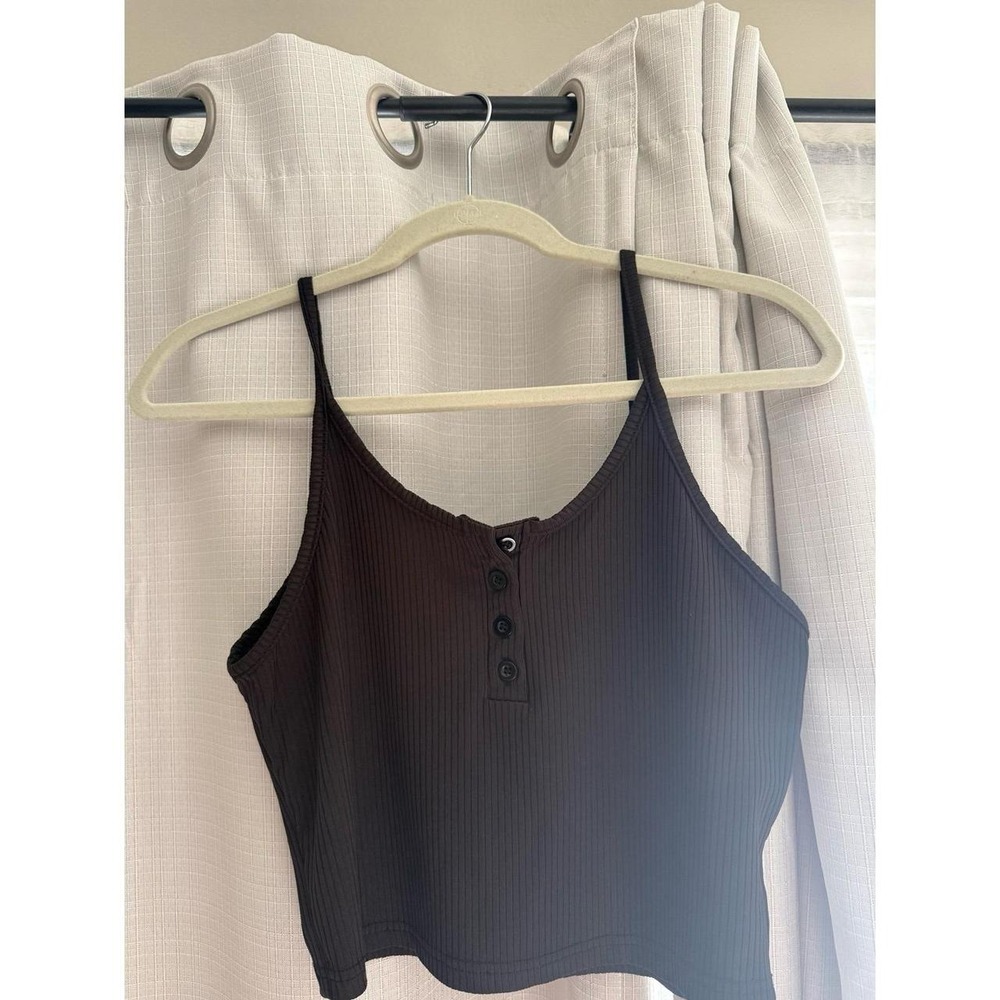 Ribbed Henley Crop Cami